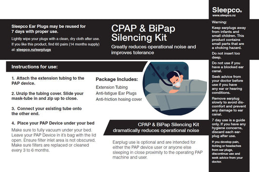 Sleepco CPAP Silencing Kit. Reduce CPAP operation noise.