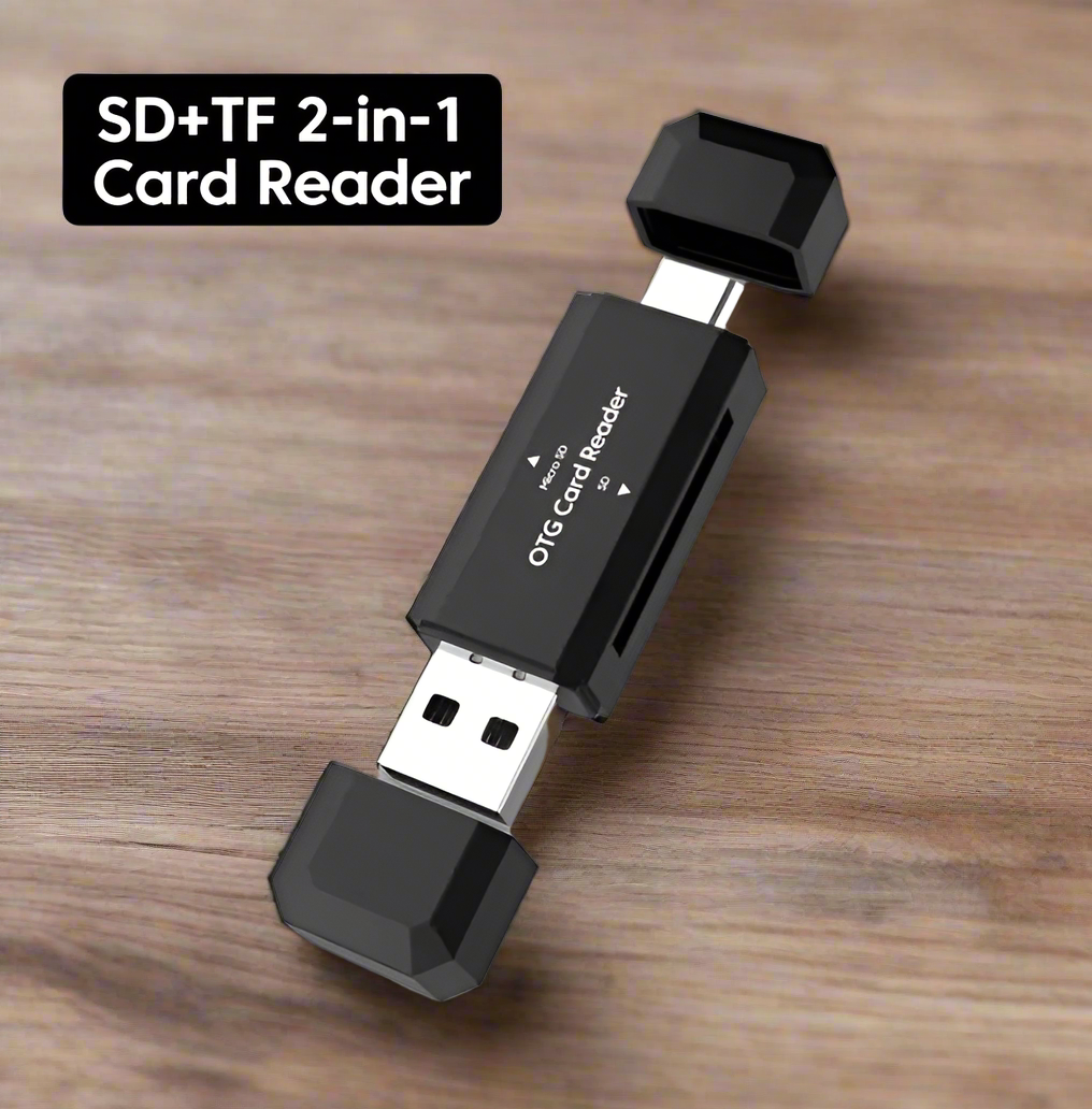 2 in 1 SD & Micro SD Card Reader USB and USB C