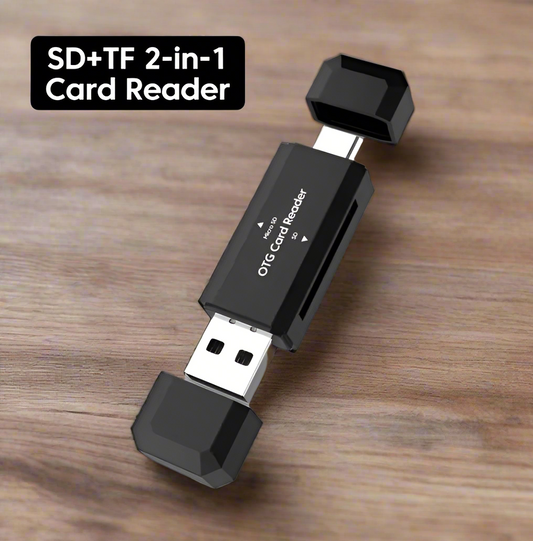2 in 1 SD & Micro SD Card Reader USB and USB C