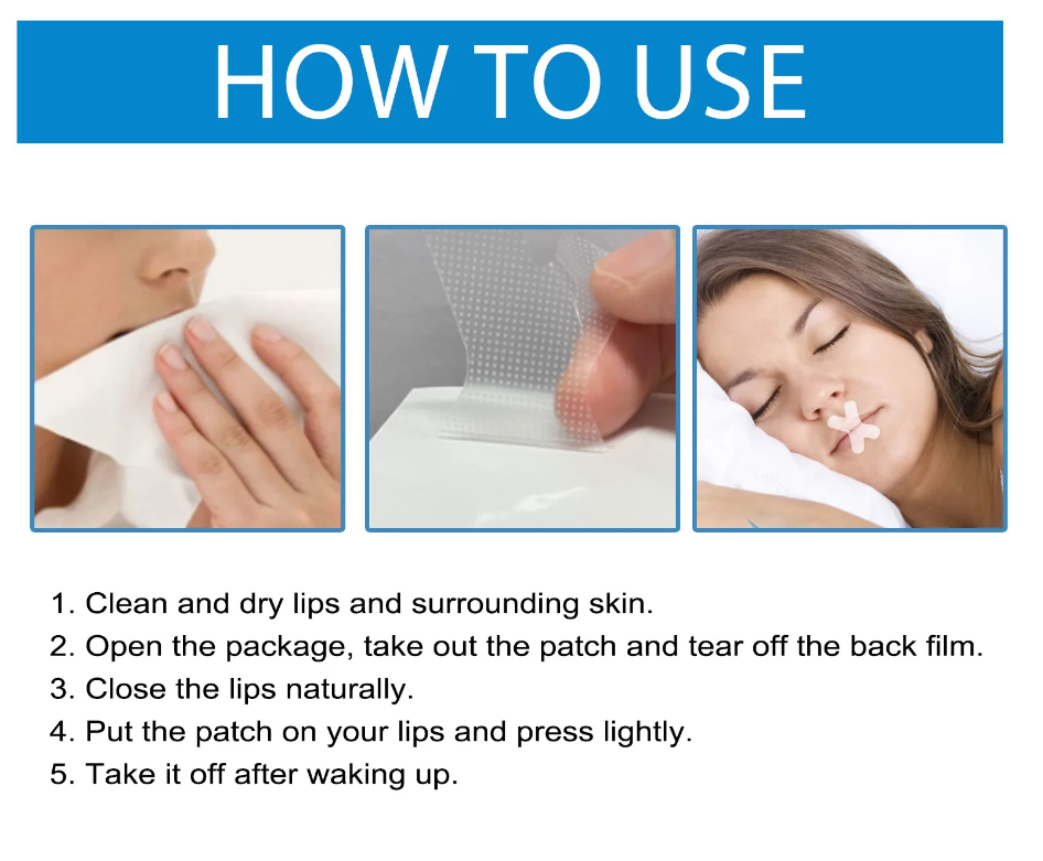 Sleepco Mouth Tape Strips for Snoring & Nasal Mask Use. X-Type 120 Pieces