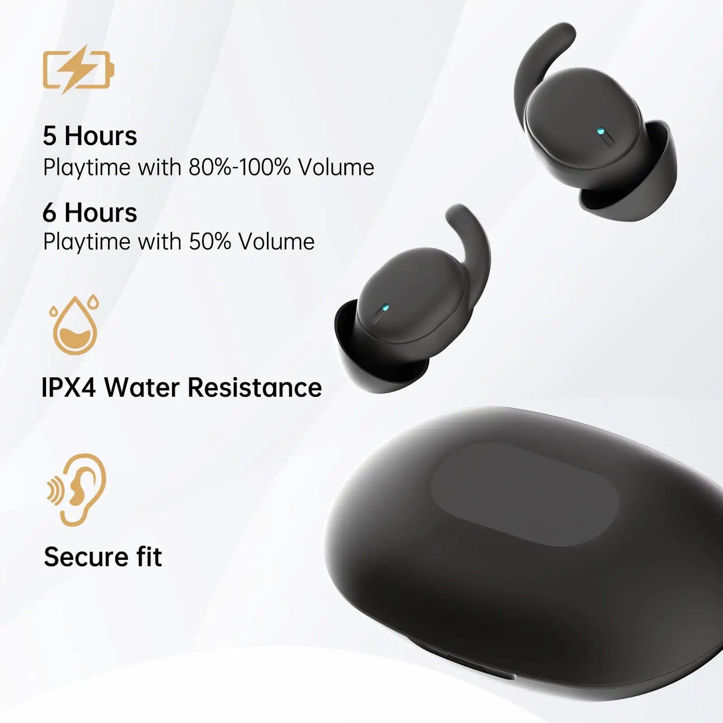 Sleepco EarBuds. Comfortable, slim, noise blocking, high fidelity earphones