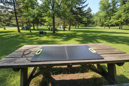 100W Solar Panel Park Bench Charging Battery Campsite CPAP