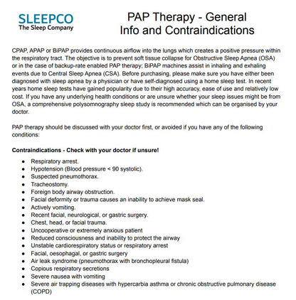 CPAP Contraindications