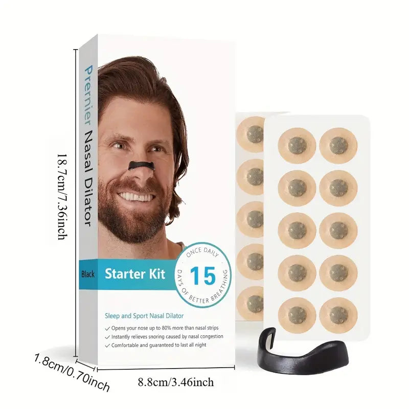 Sleepco Nasal Dilator Starter Kit. 4 Sizes. Improve airflow, reduce congestion - 30 day pack