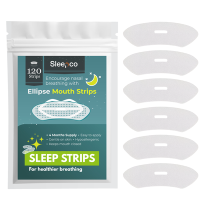 Sleepco Mouth Tape Strips for Snoring & Nasal Mask Use. 120 Pieces Ellipse Shape